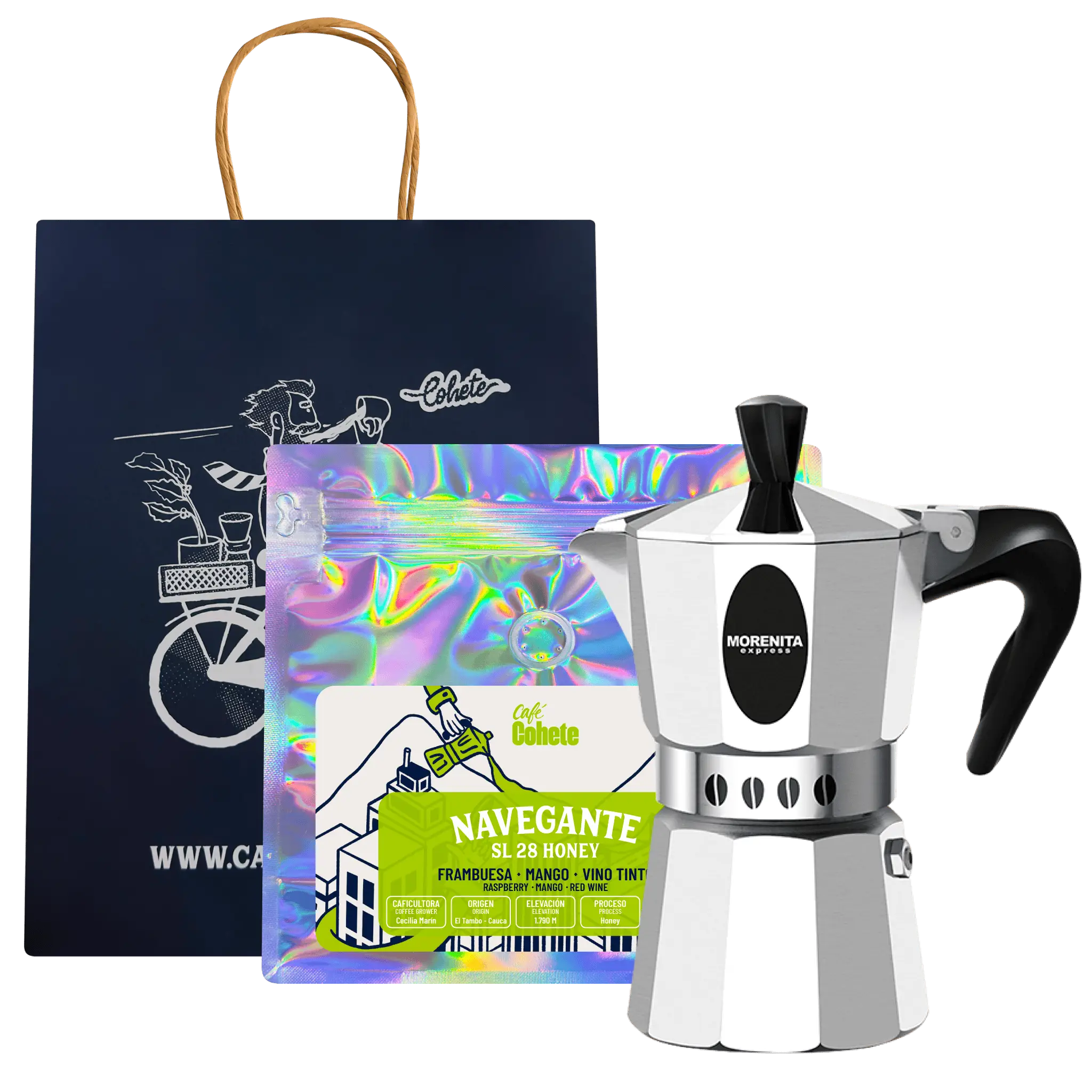 Kit Cafetero Moka Italiana Morenita Express By Bialetti