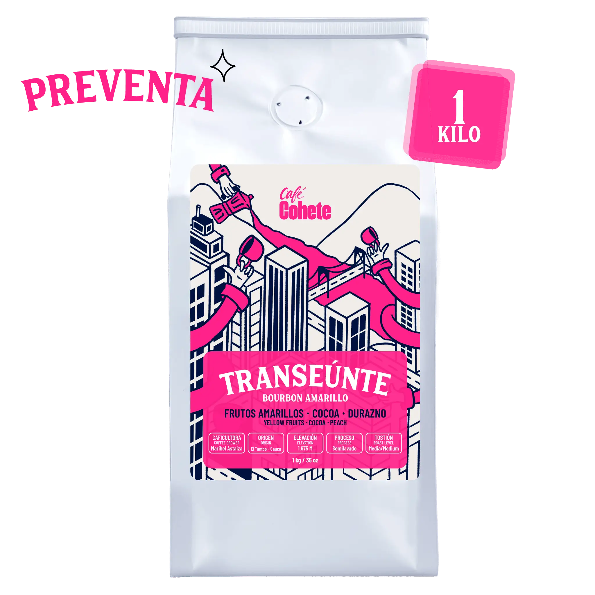 Café De Especialidad Transeúnte (Bourbon Amarillo) - 1 Kg - ENTREGA A PARTIR DE 22 DE JUNIO