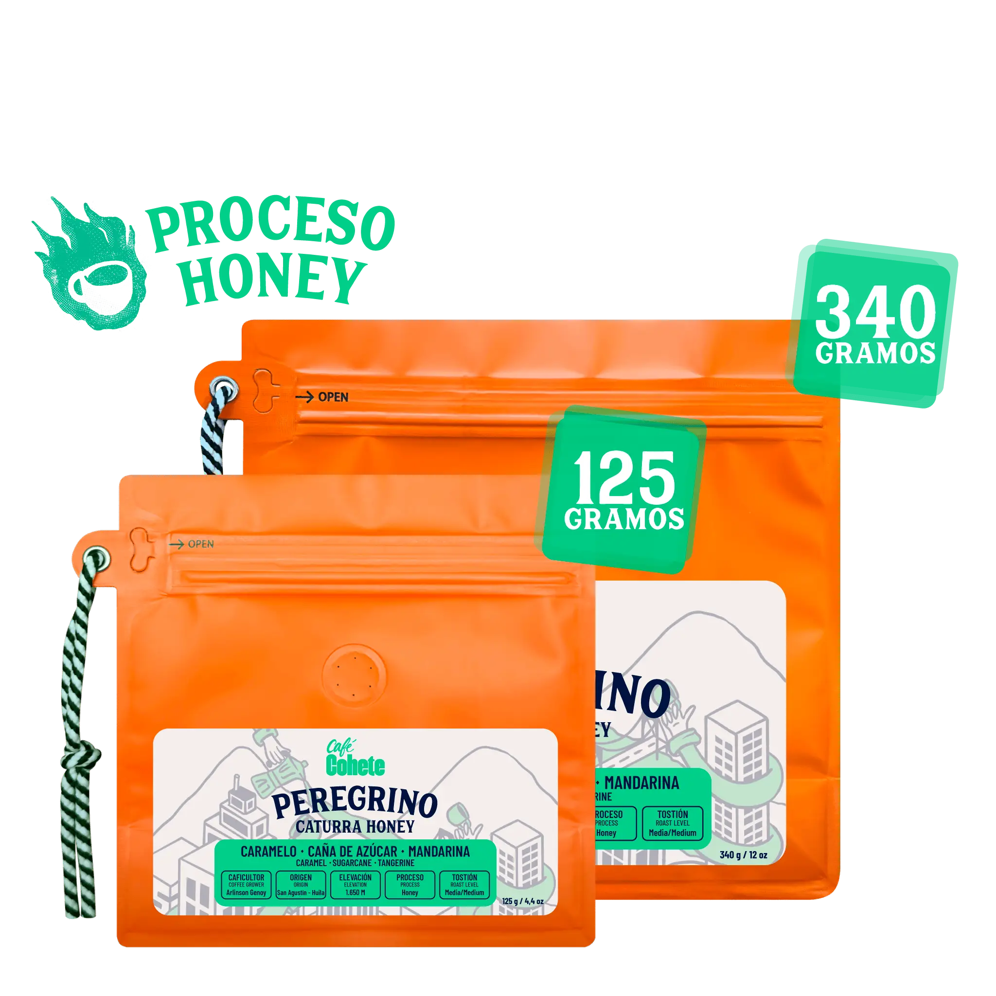 Café De Especialidad Peregrino (Caturra Honey) - 125 g y 340 g