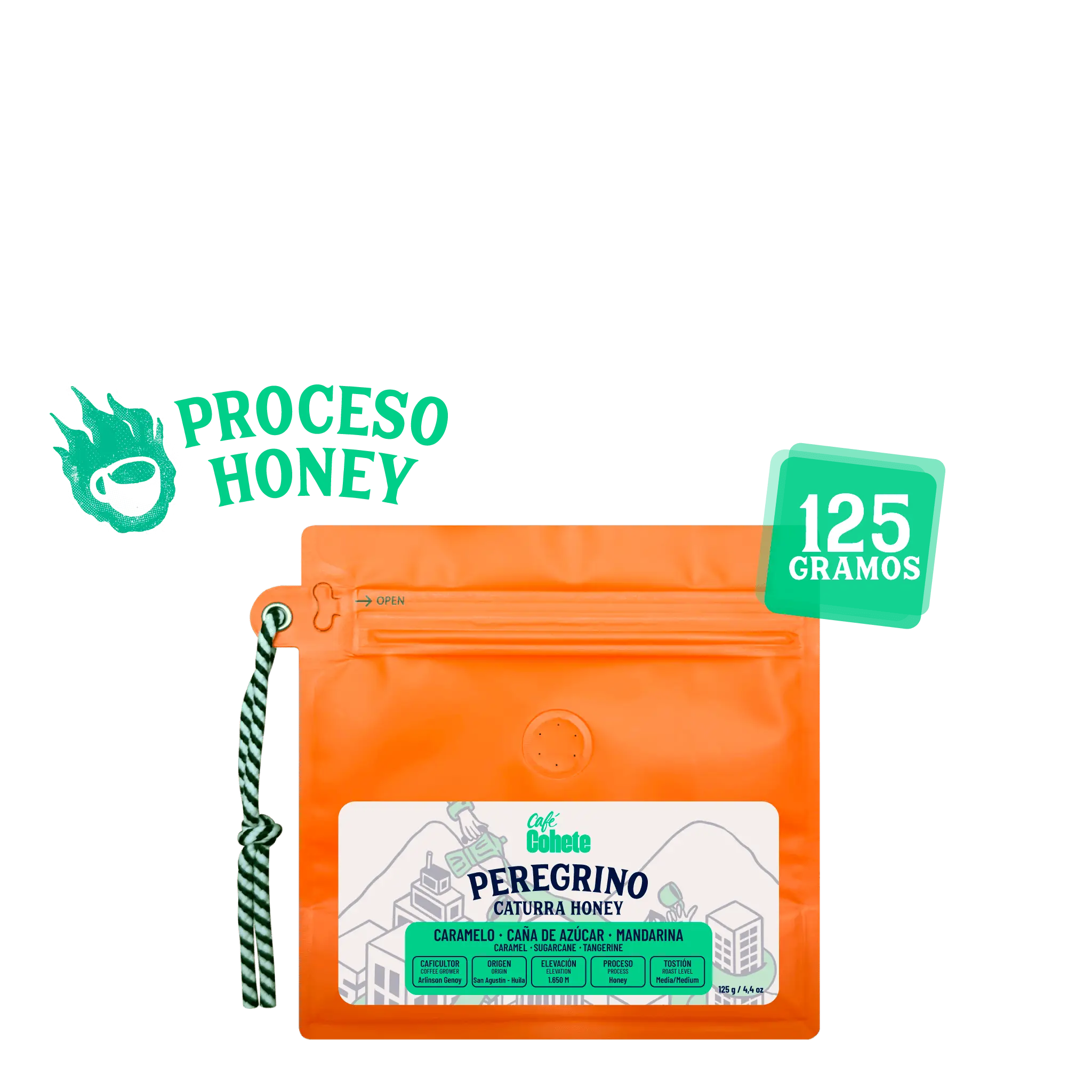 Café De Especialidad Peregrino (Caturra Honey) - 125 g y 340 g