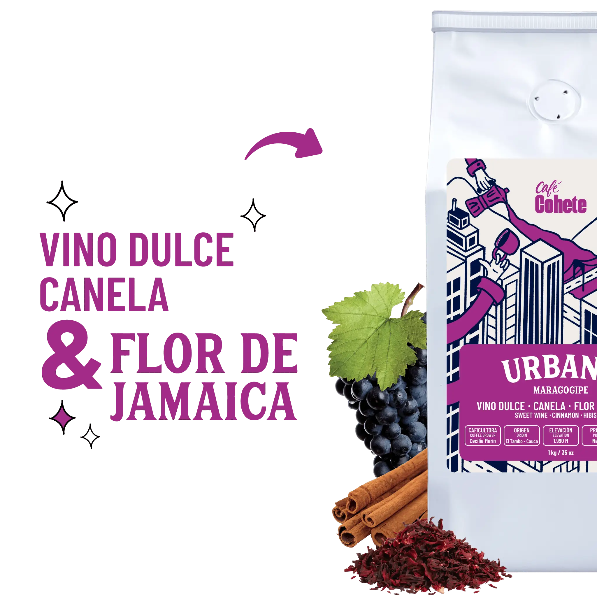Café De Especialidad Urbano (Maragogipe Natural Termoshock 190h) - 1 Kg