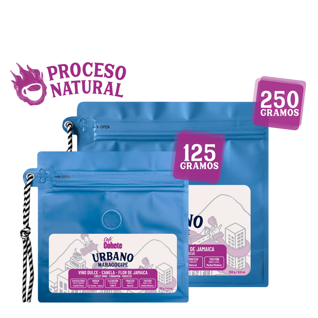 Café De Especialidad Urbano (Maragogipe Natural Termoshock 190h) - 125 g y 250 g