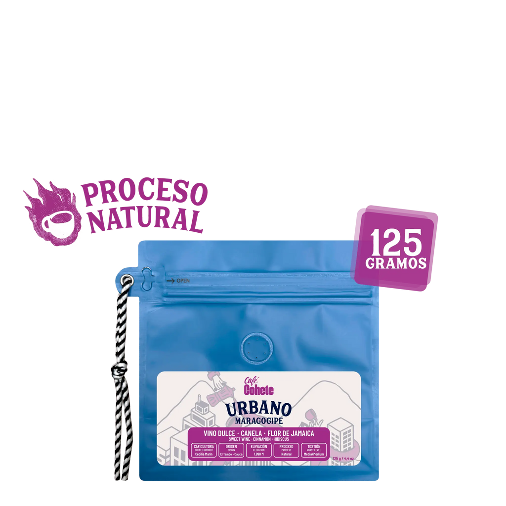 Café De Especialidad Urbano (Maragogipe Natural Termoshock 190h) - 125 g y 250 g