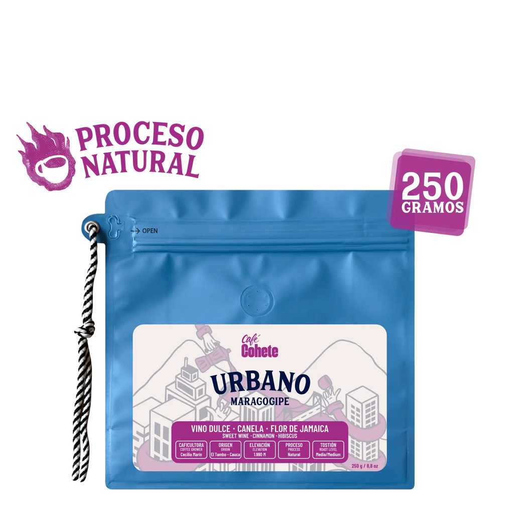 Café De Especialidad Urbano (Maragogipe Natural Termoshock 190h) - 125 g y 250 g