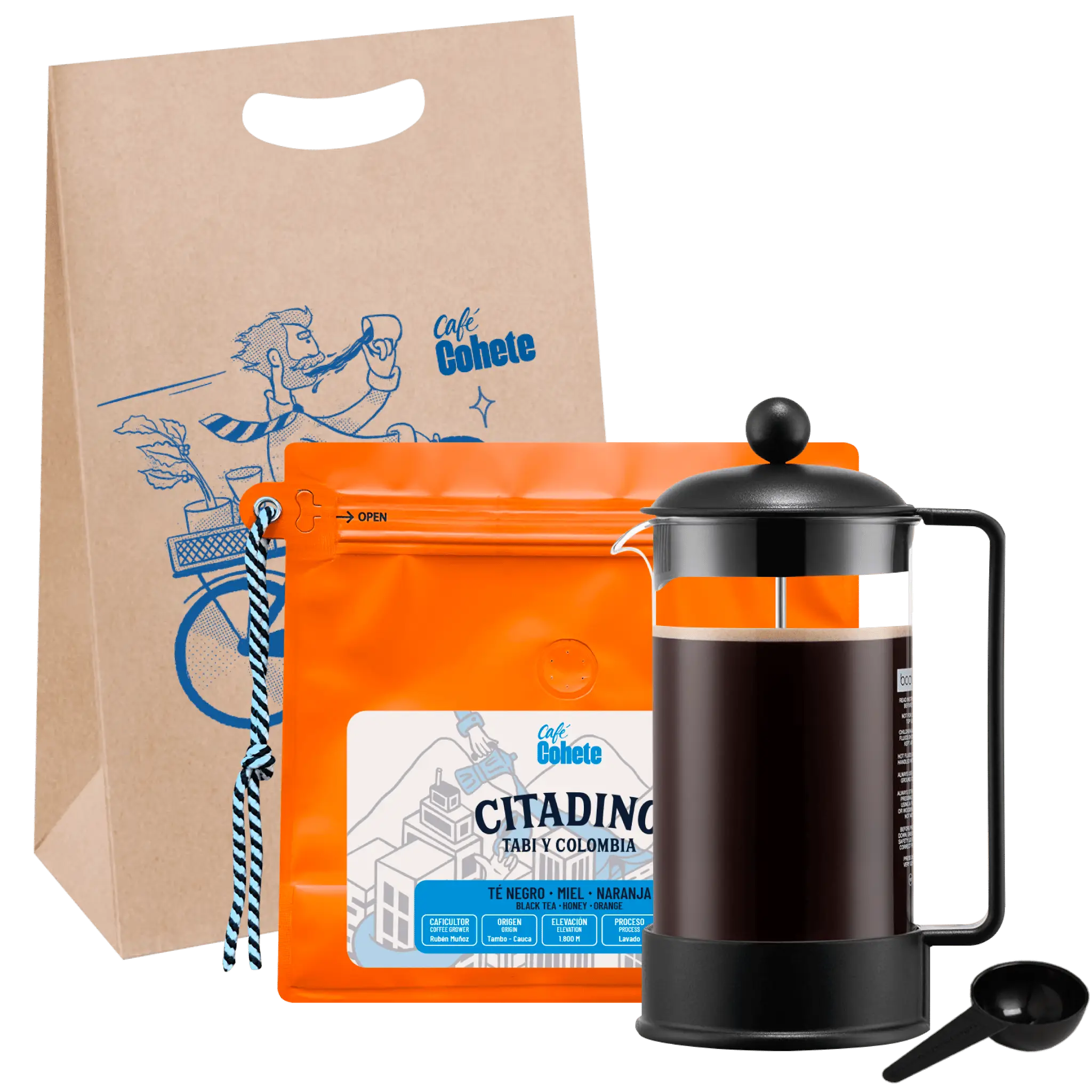 Kit Cafetero Prensa Bodum Brazil Classic