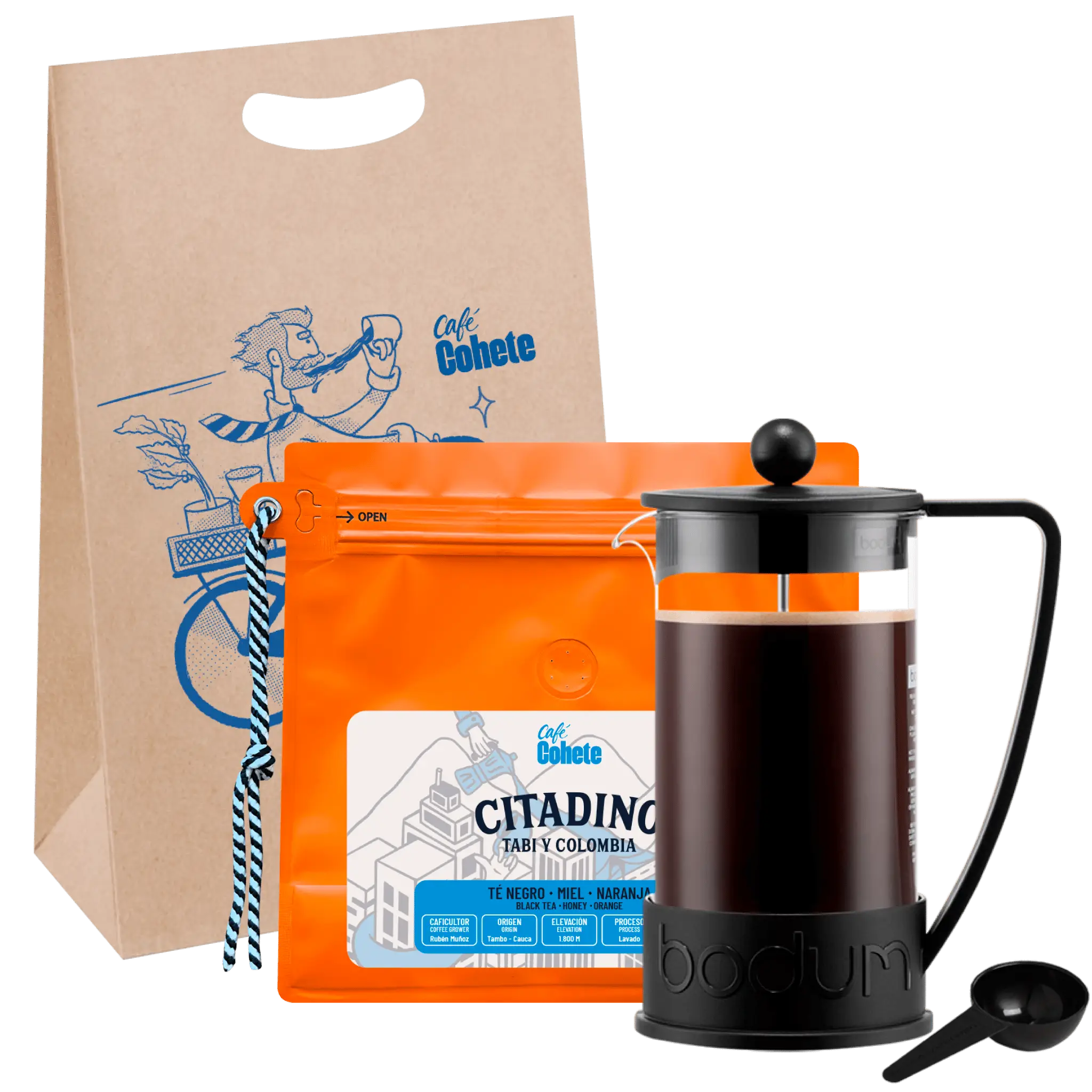 Kit Cafetero Prensa Bodum Brazil