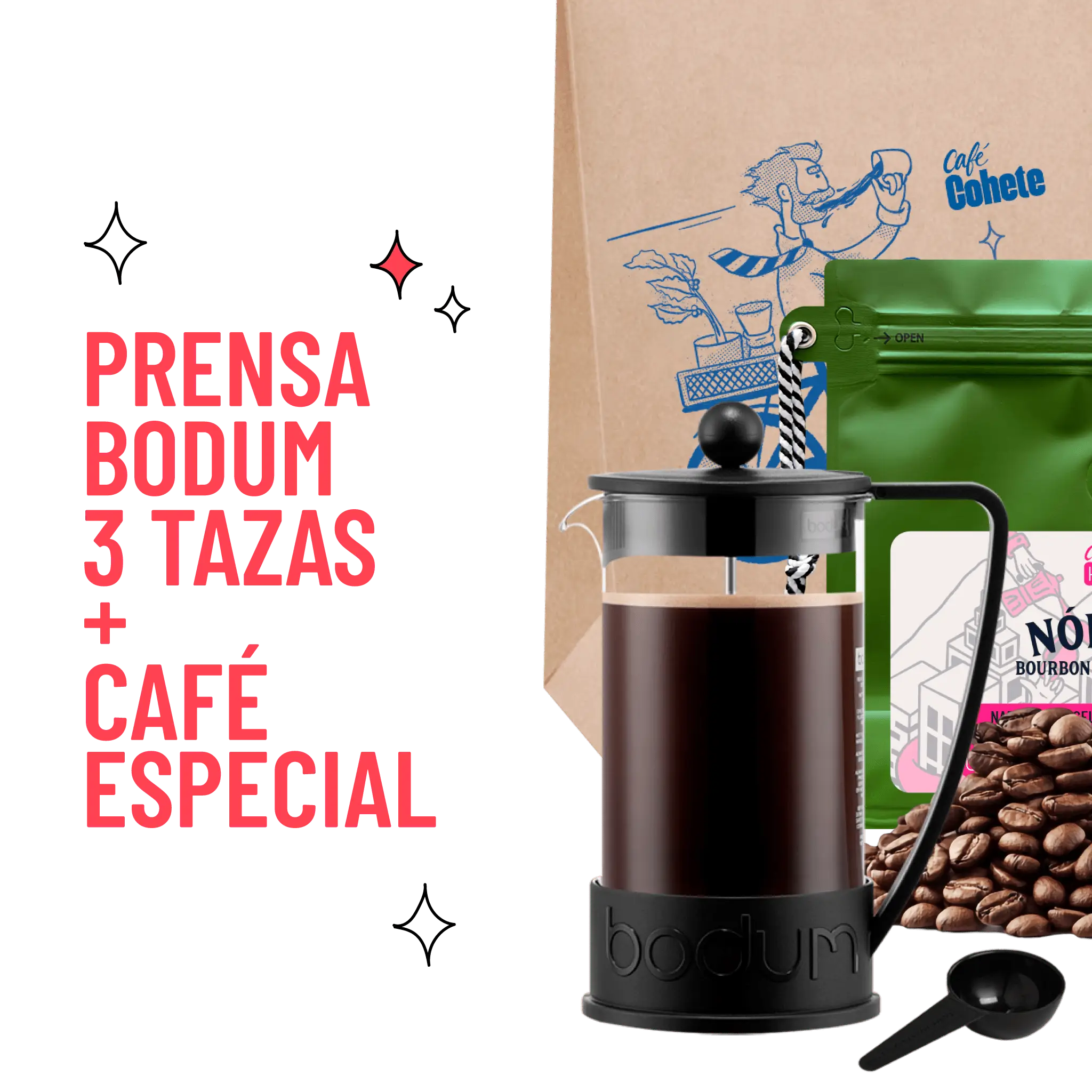 Kit Cafetero Prensa Bodum Brazil