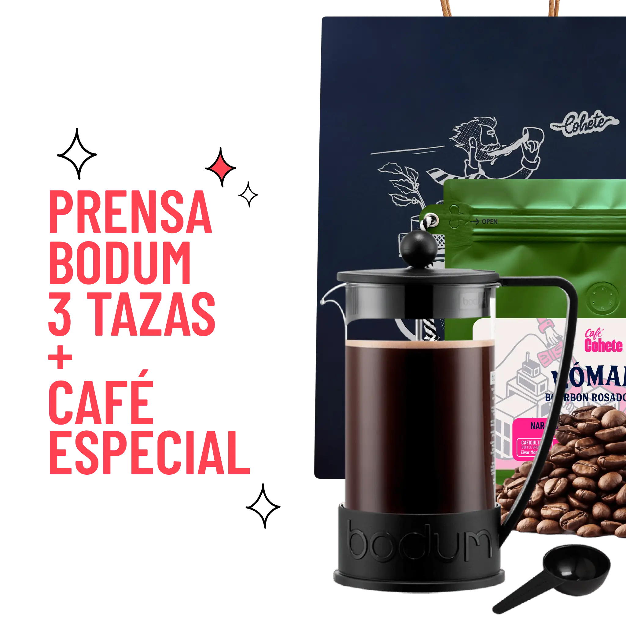 Kit Cafetero Prensa Bodum Brazil