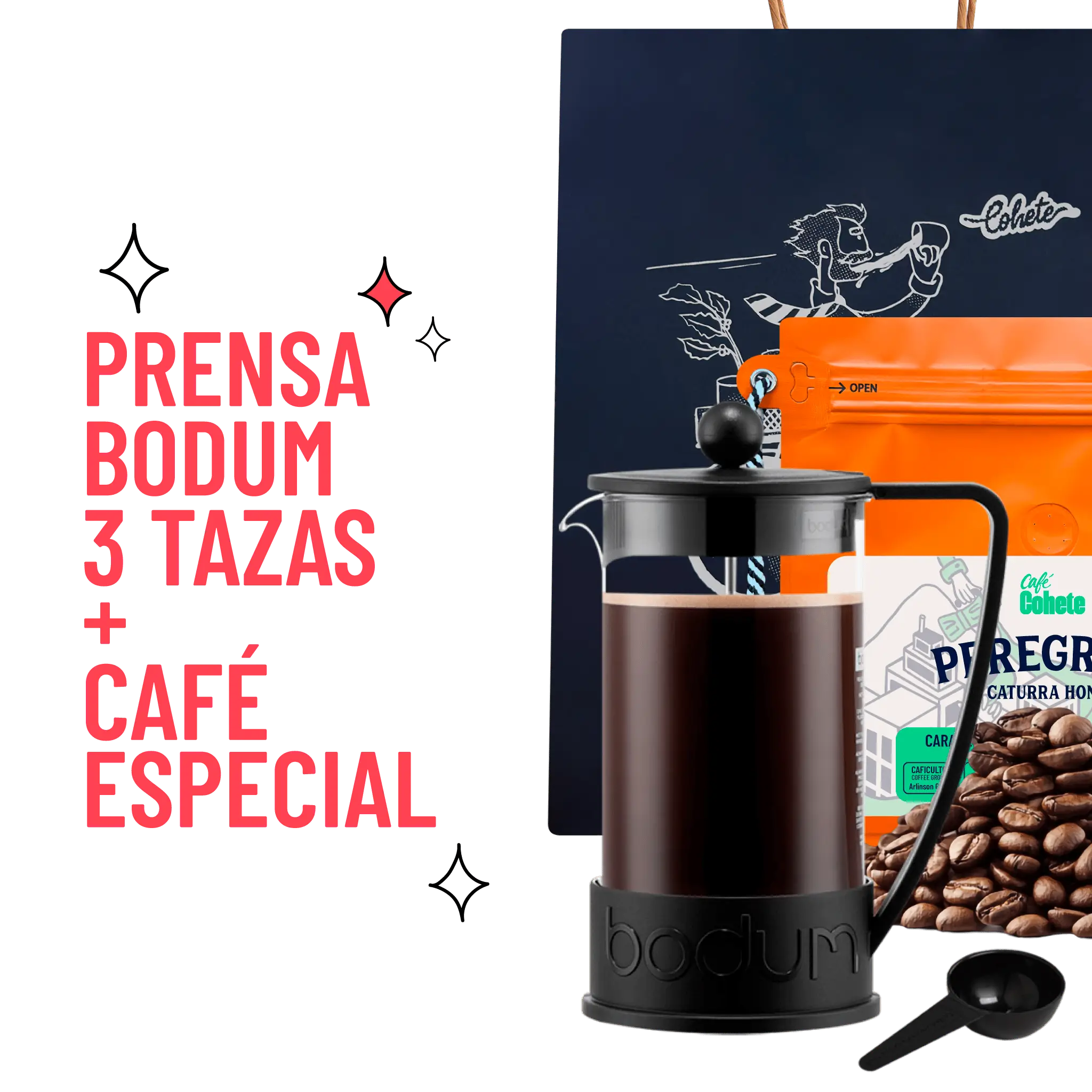 Kit Cafetero Prensa Bodum Brazil