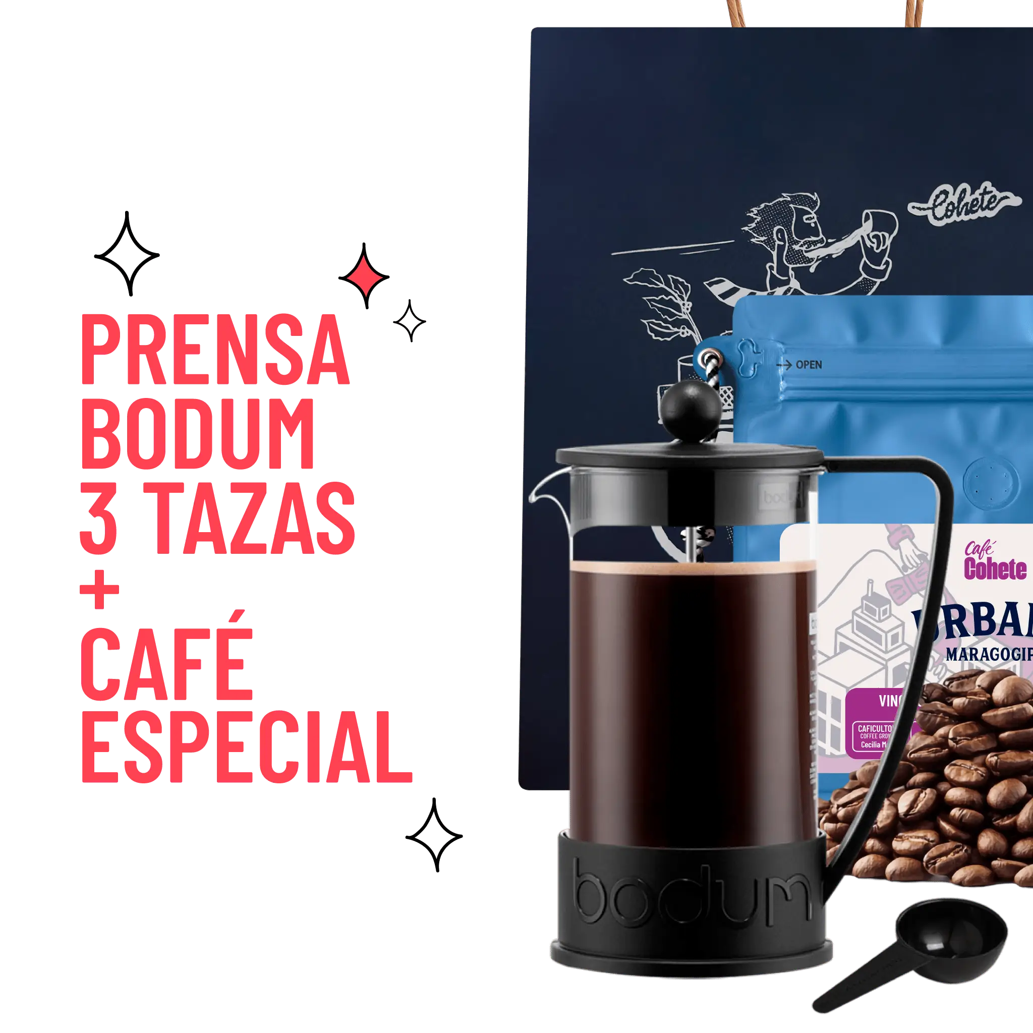 Kit Cafetero Prensa Bodum Brazil