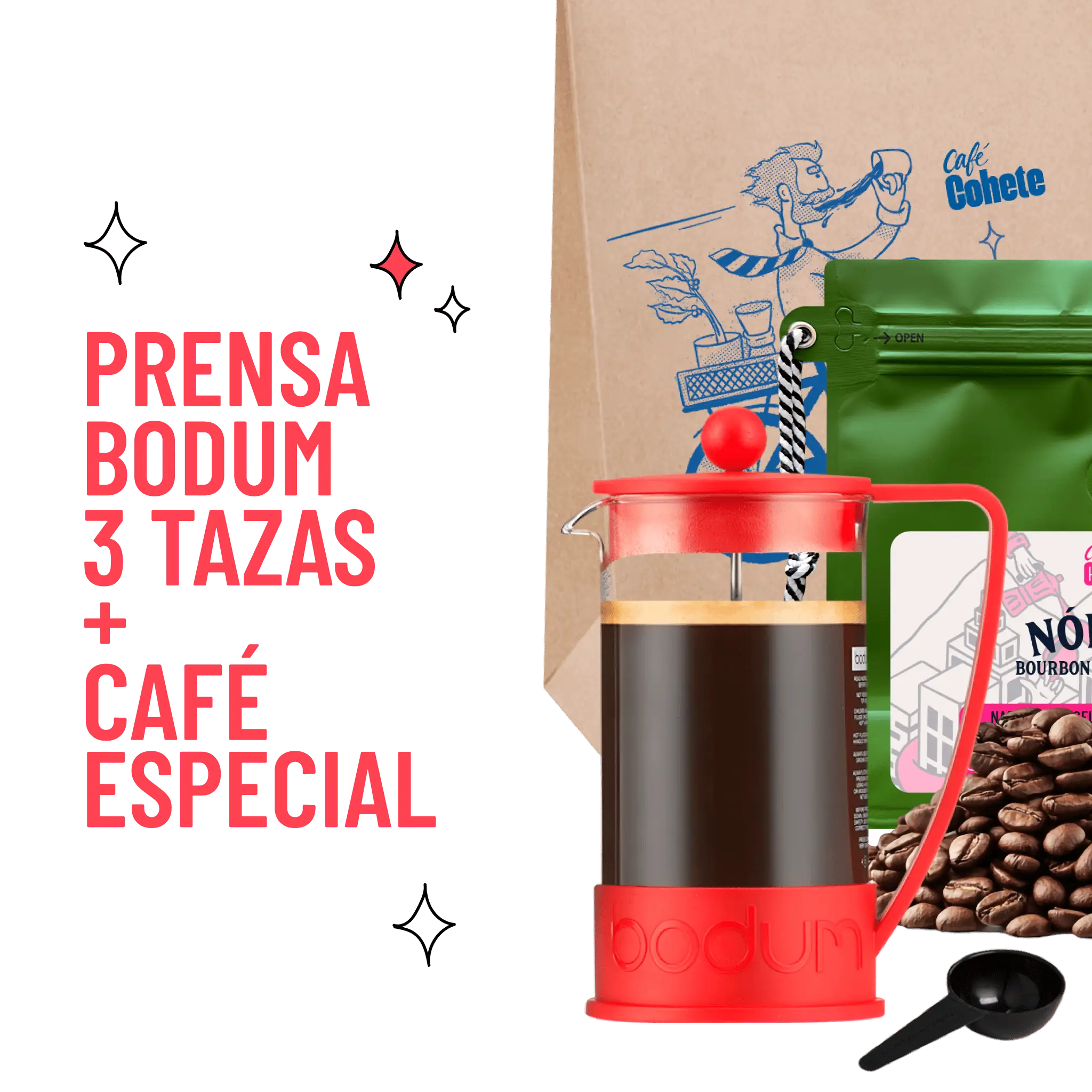 Kit Cafetero Prensa Bodum Brazil