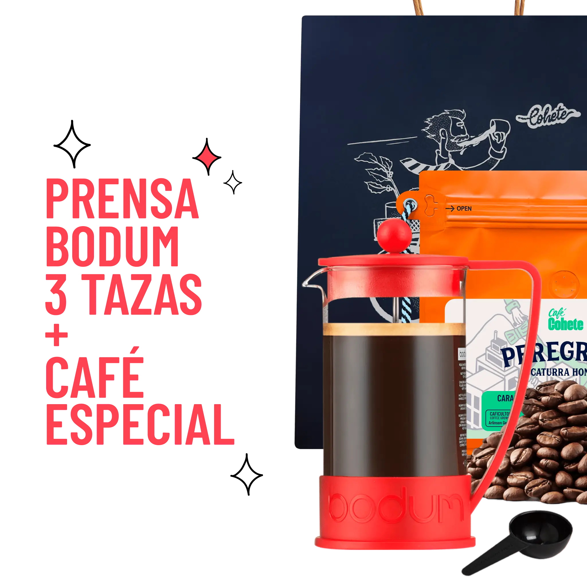 Kit Cafetero Prensa Bodum Brazil