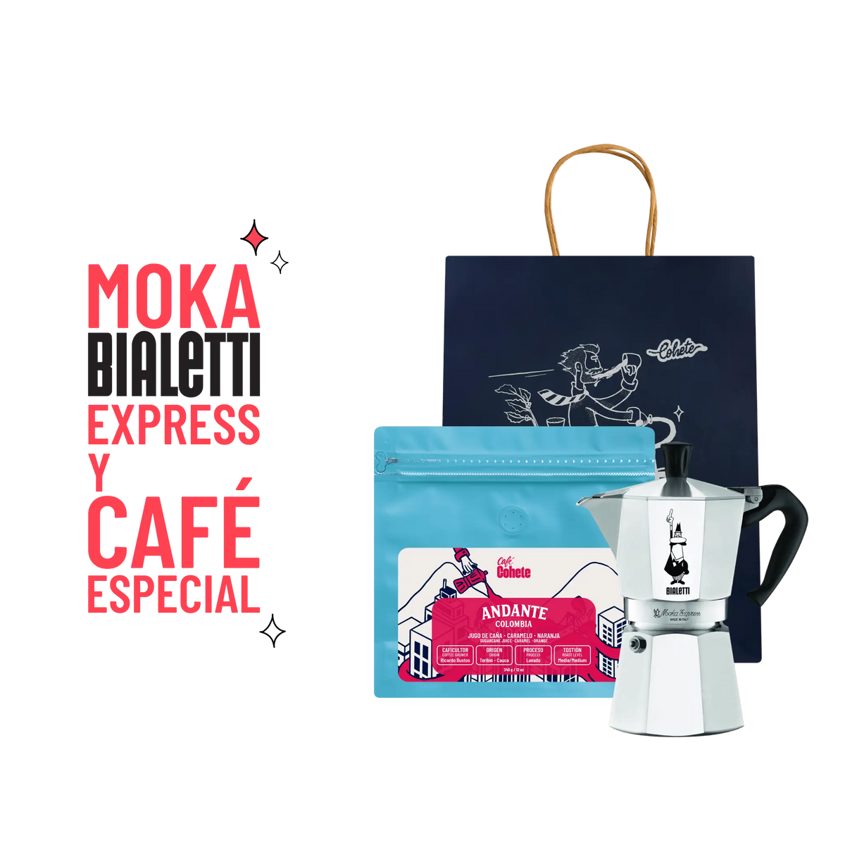 Kit Cafetero Moka Bialetti Express