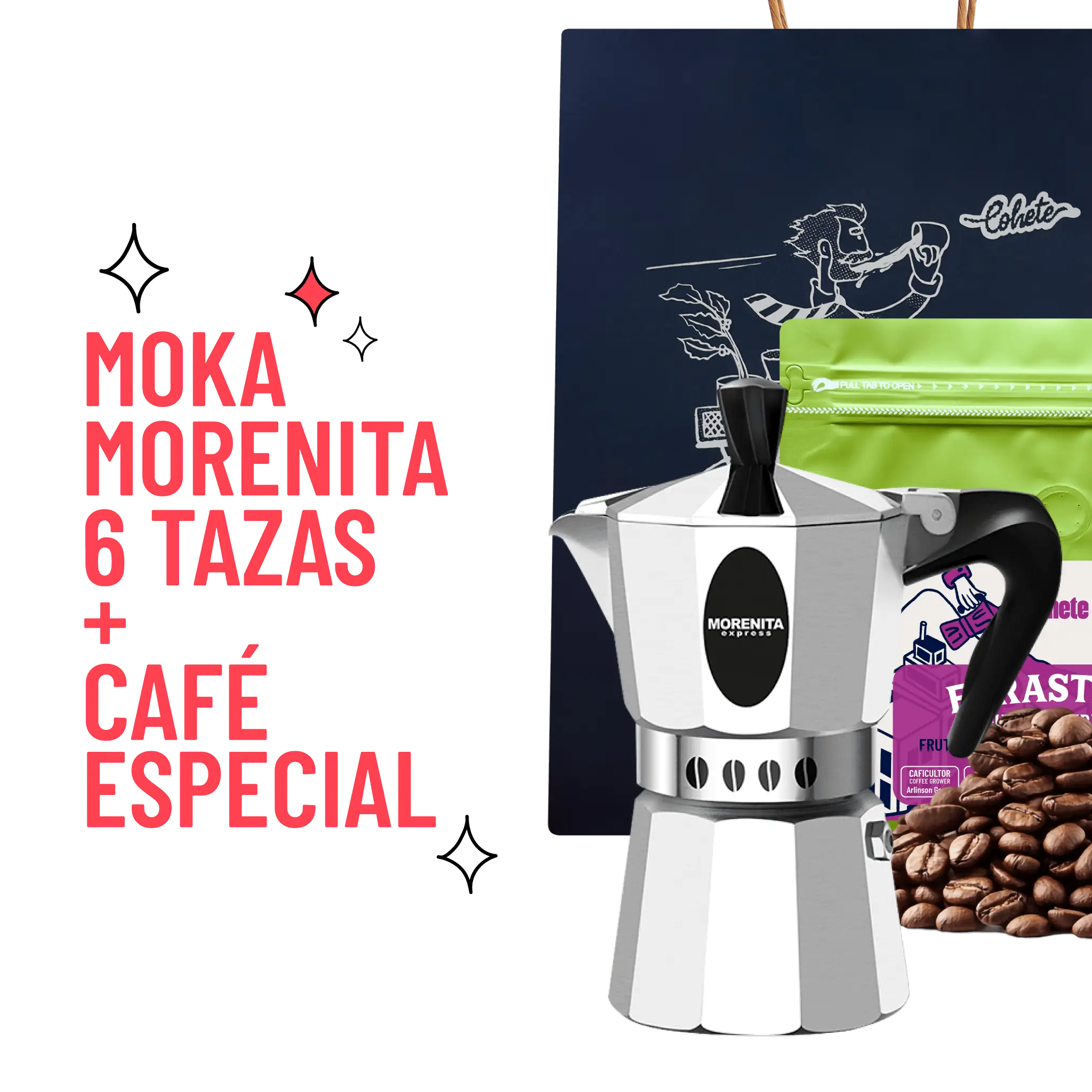 Kit Cafetero Moka Italiana Morenita Express By Bialetti
