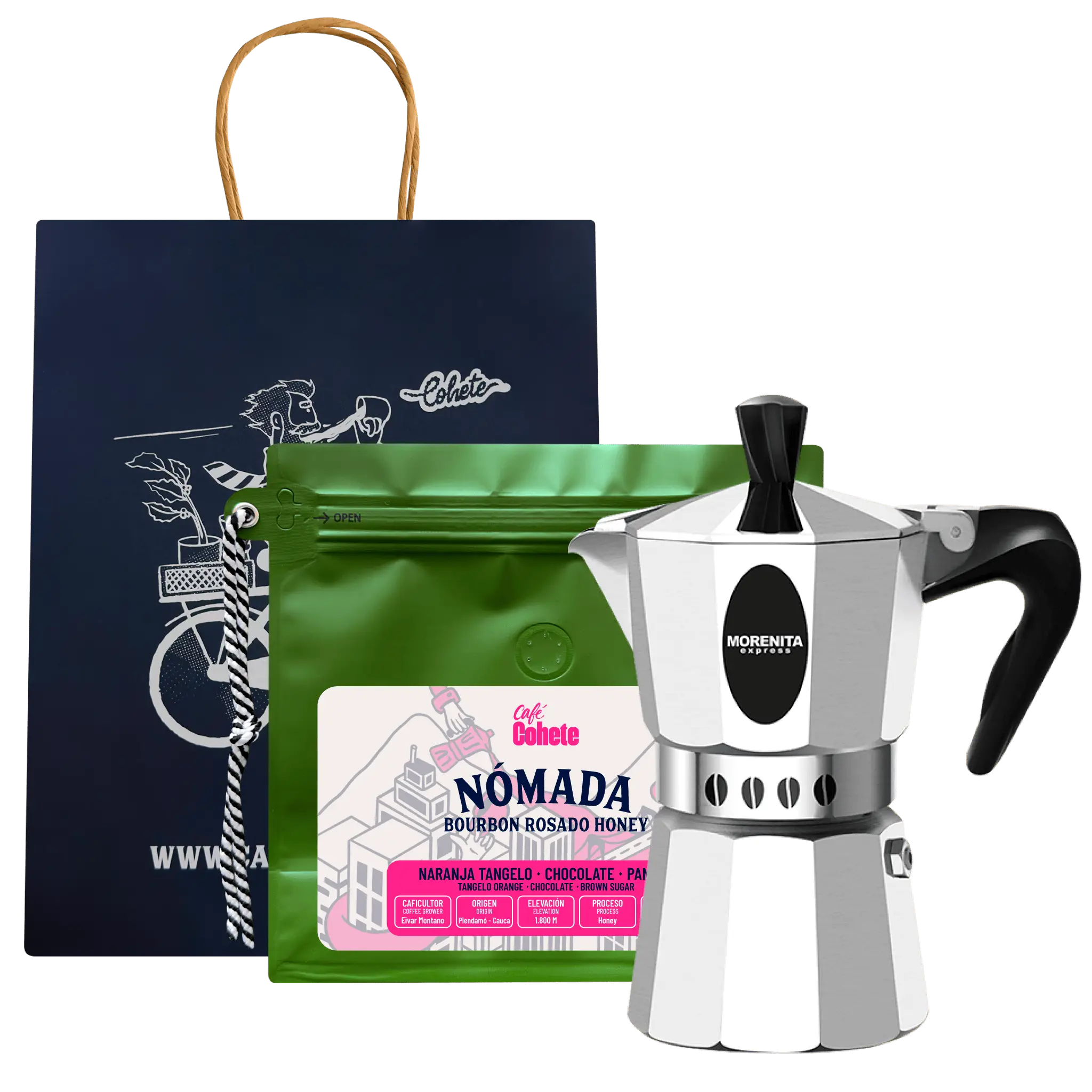 Kit Cafetero Moka Italiana Morenita Express By Bialetti