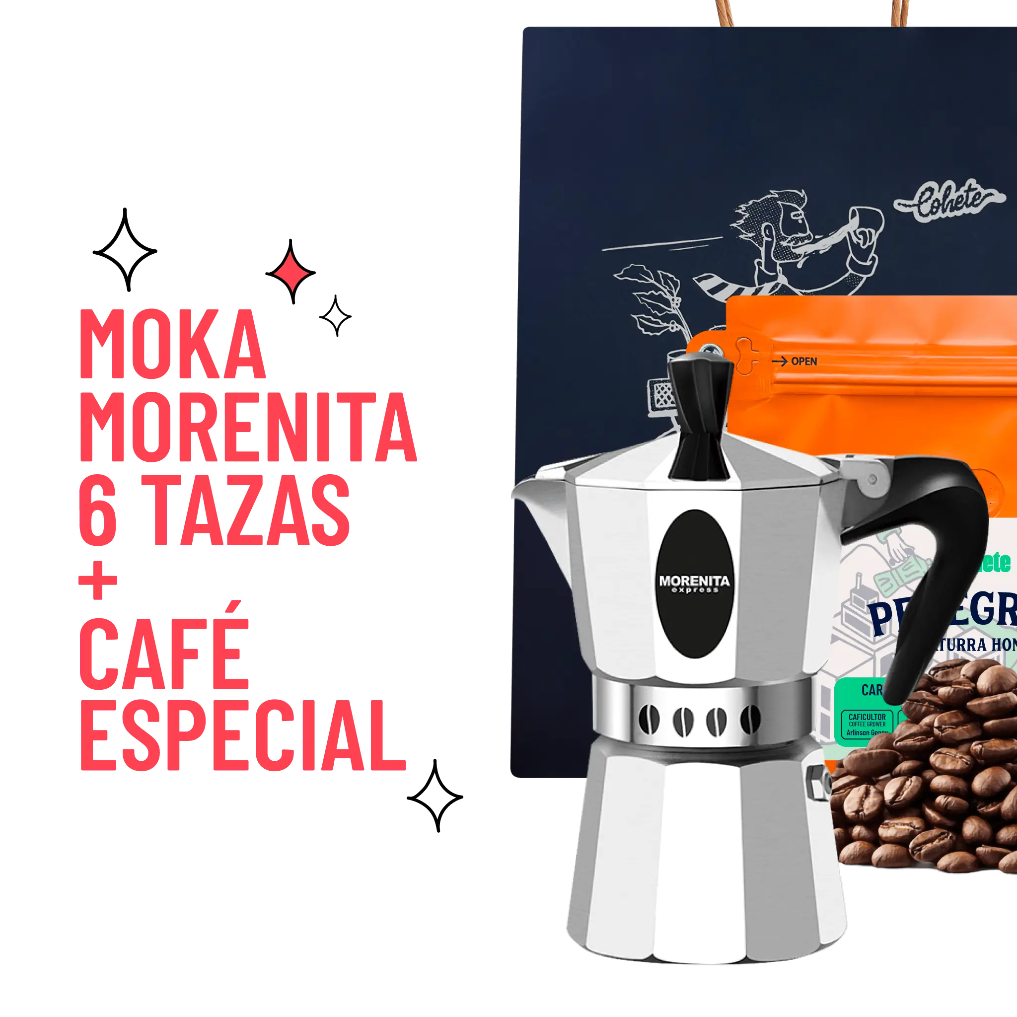 Kit Cafetero Moka Italiana Morenita Express By Bialetti