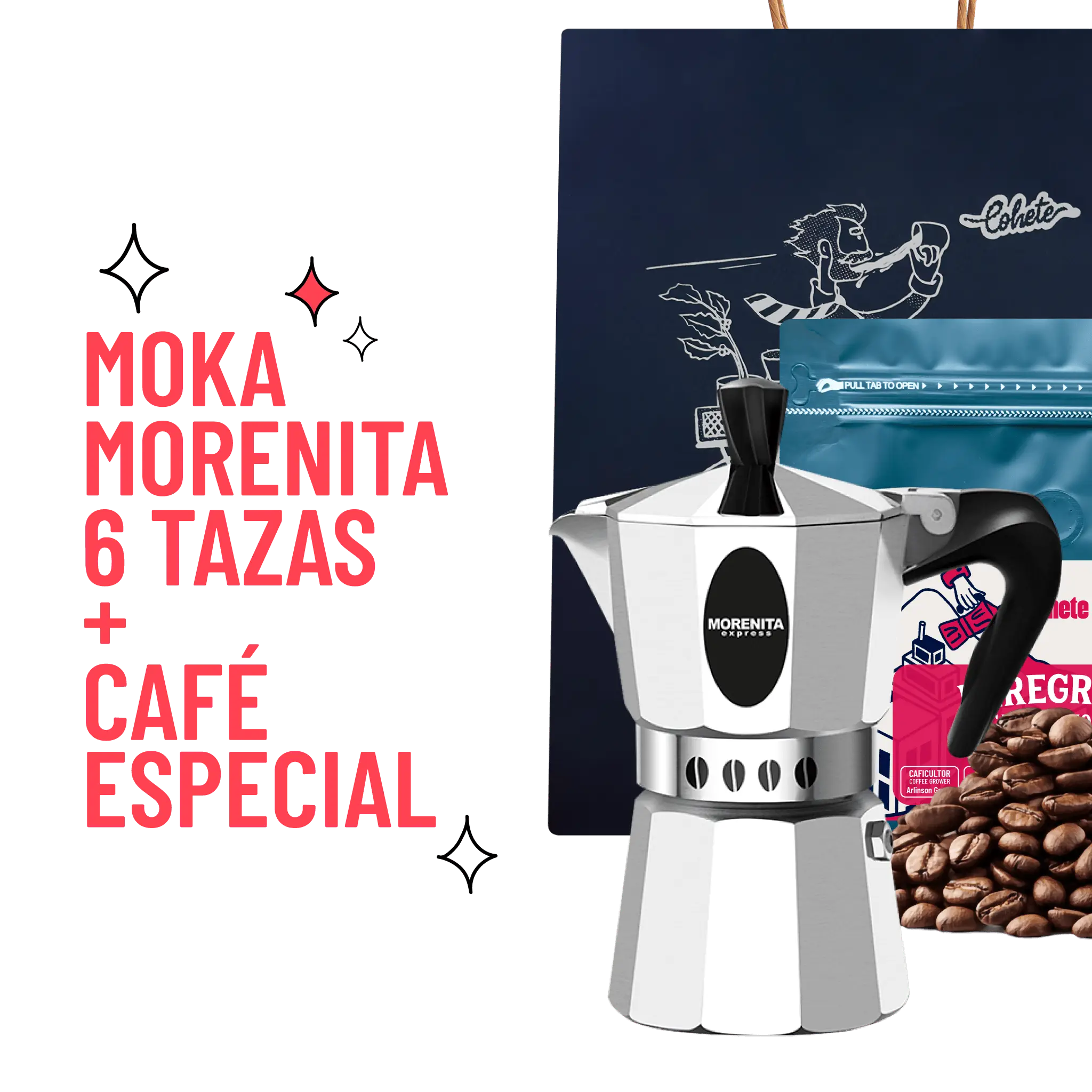 Kit Cafetero Moka Italiana Morenita Express By Bialetti