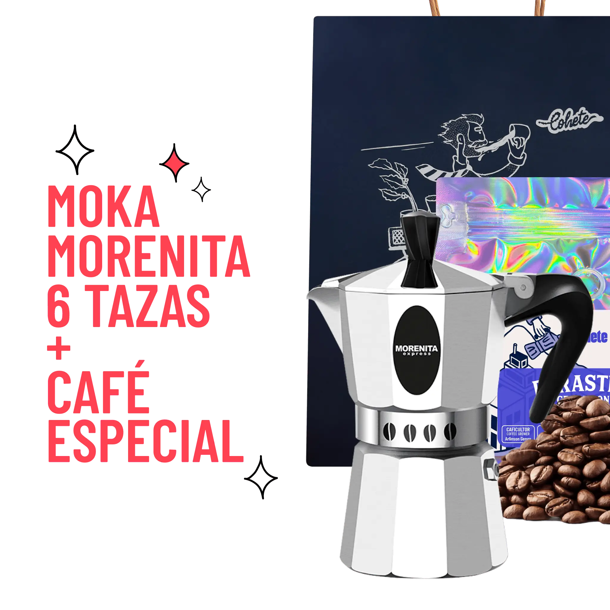 Kit Cafetero Moka Italiana Morenita Express By Bialetti