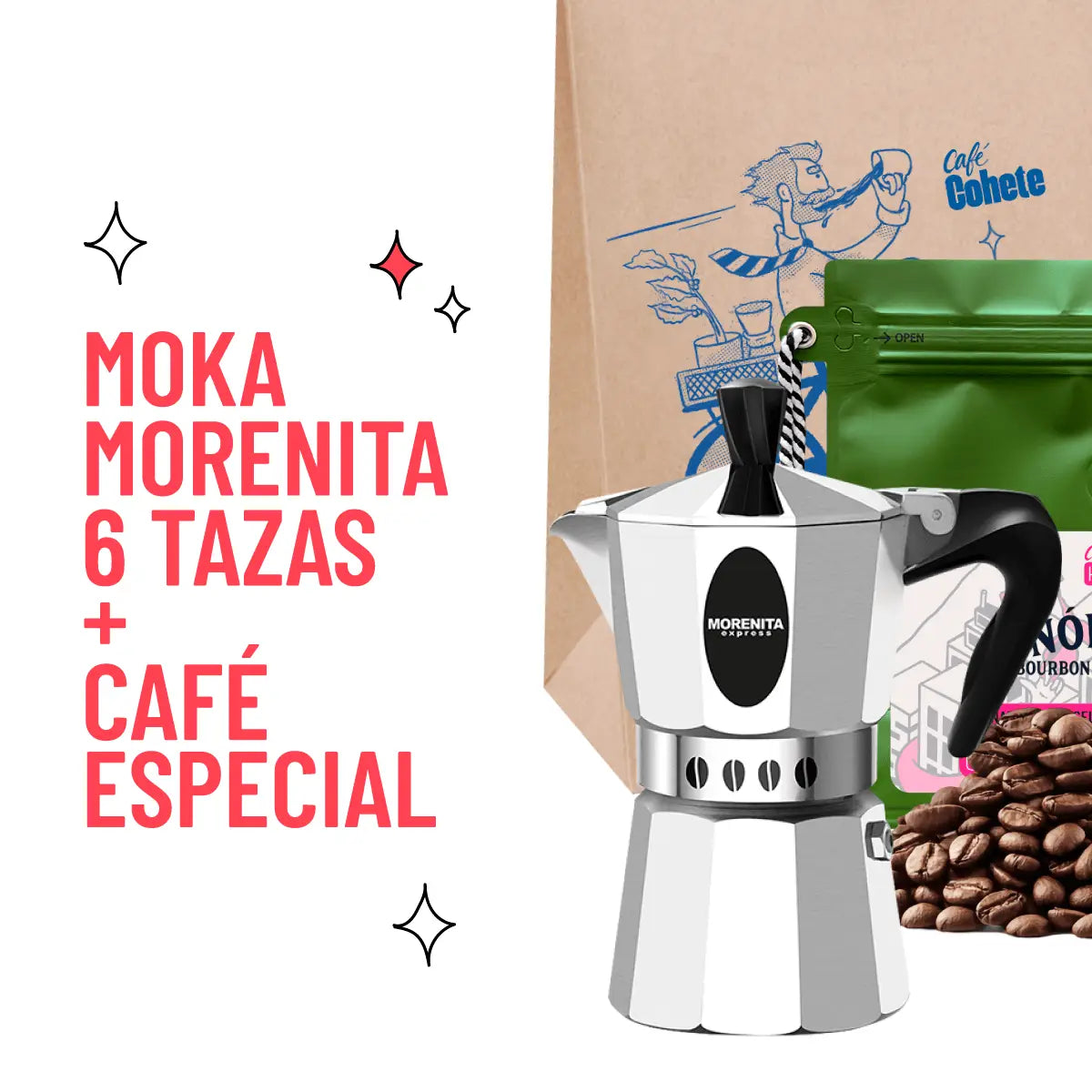 Kit Cafetero Moka Italiana Morenita Express By Bialetti