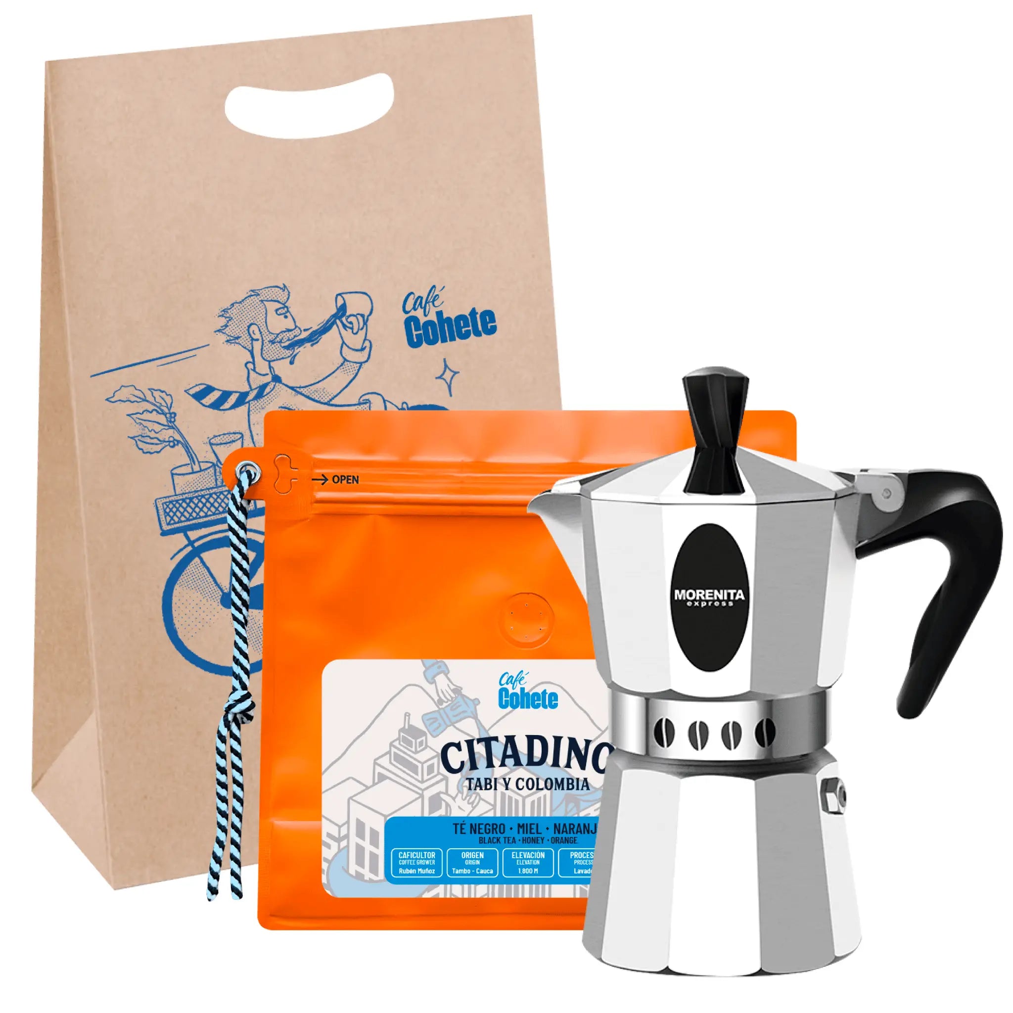 Kit Cafetero Moka Italiana Morenita Express By Bialetti