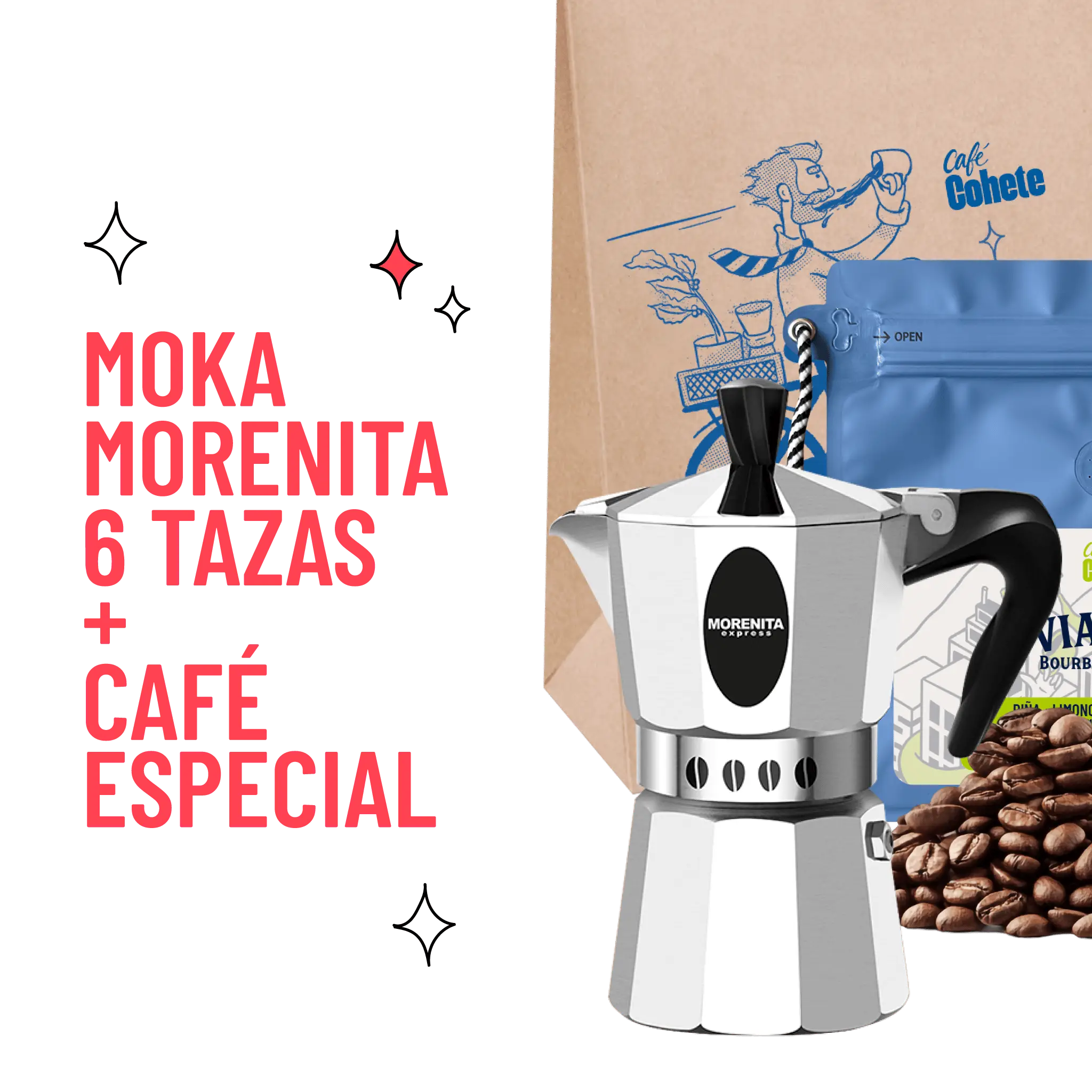 Kit Cafetero Moka Italiana Morenita Express By Bialetti (PREVENTA)