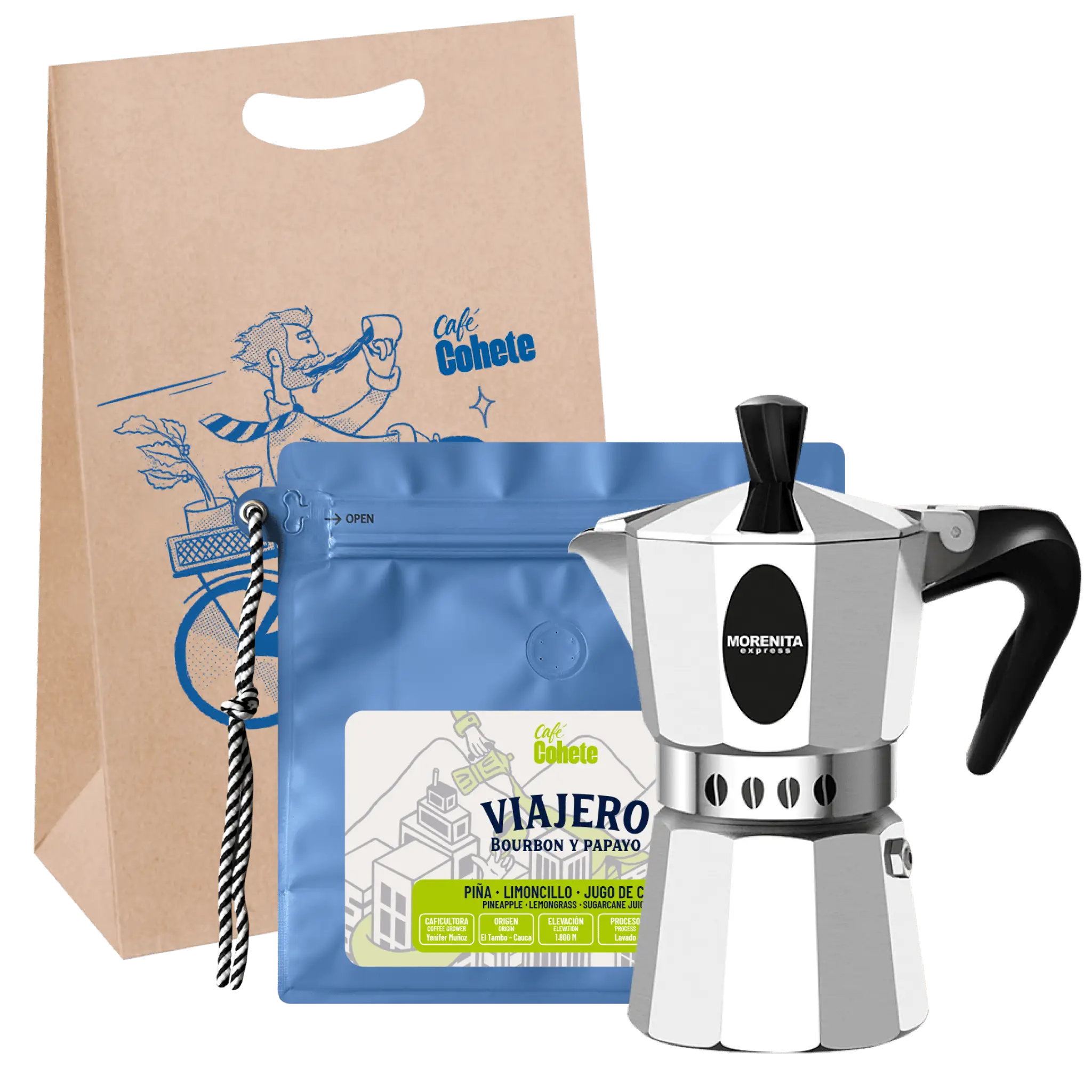 Kit Cafetero Moka Italiana Morenita Express By Bialetti (PREVENTA)