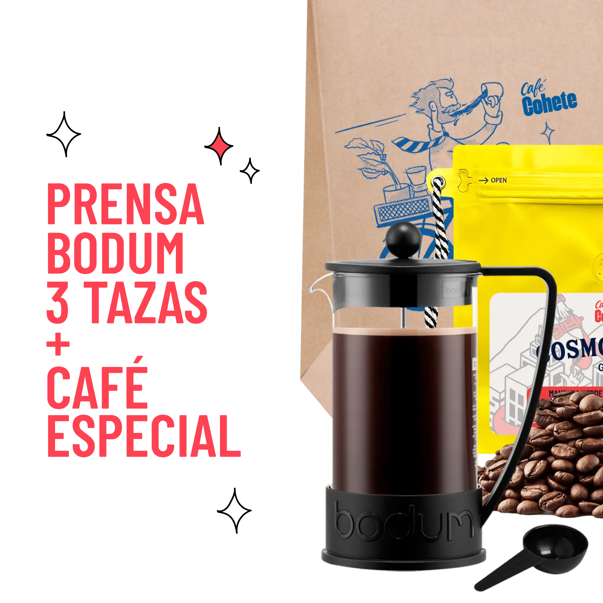 Kit Cafetero Prensa Bodum Brazil