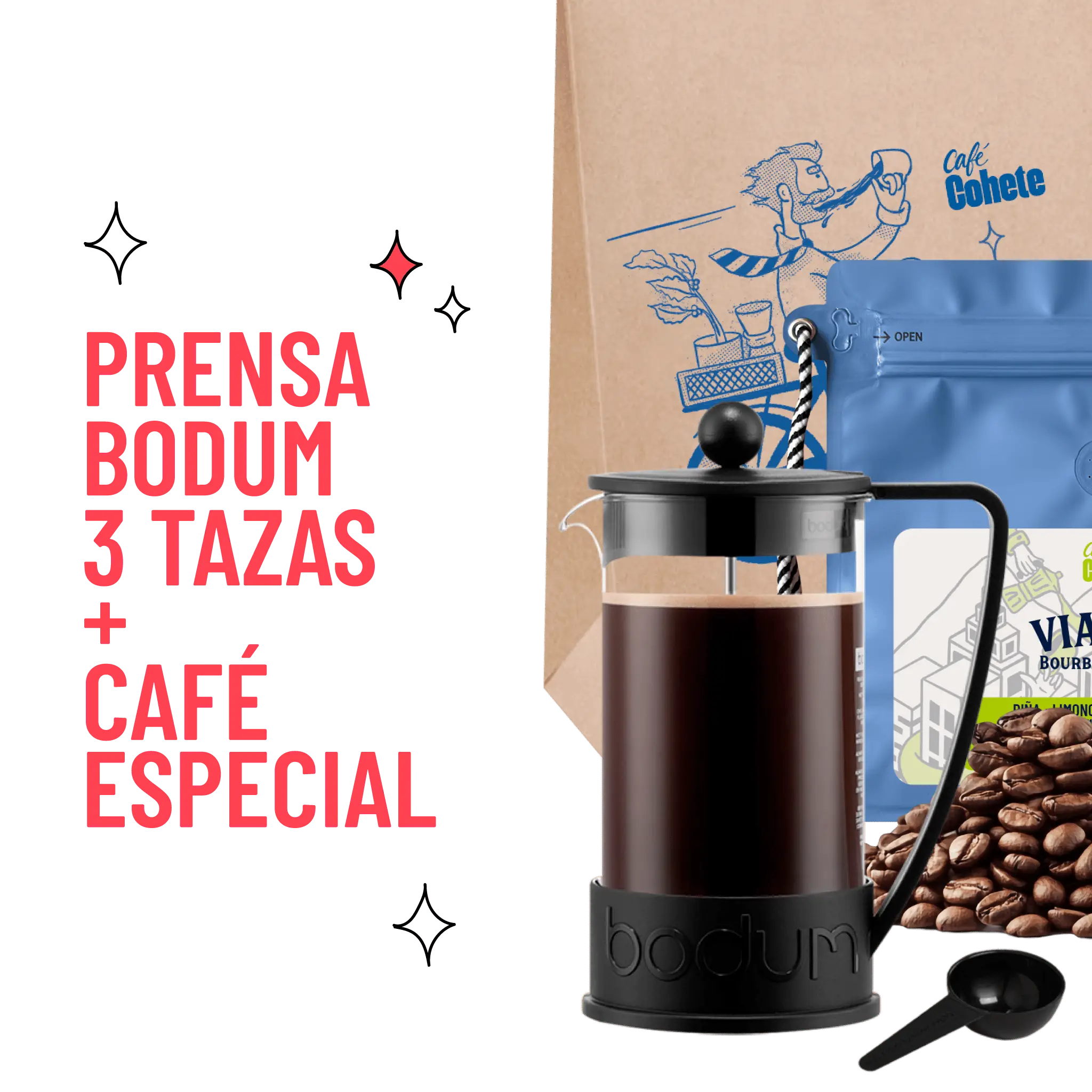 Kit Cafetero Prensa Bodum Brazil