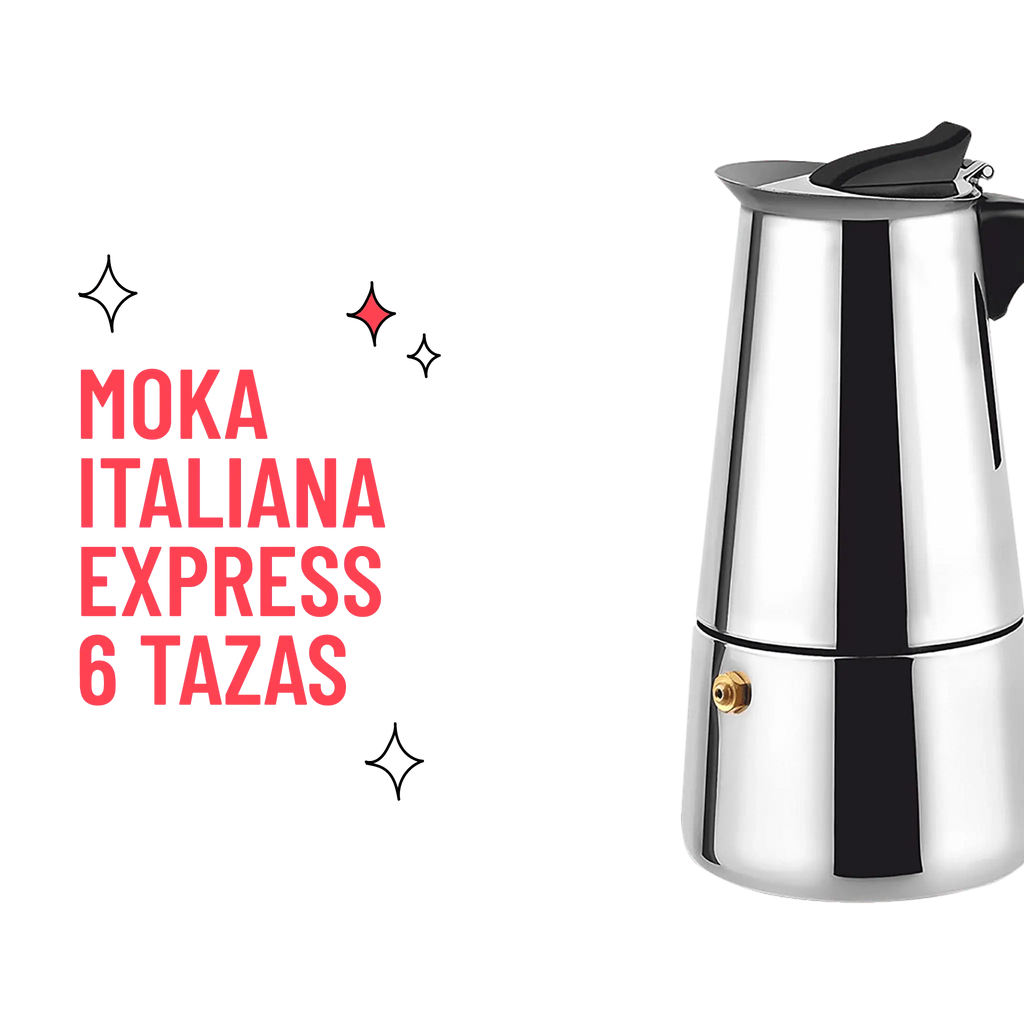 Cafetera Moka Italiana Espresso 6 Tazas Acero