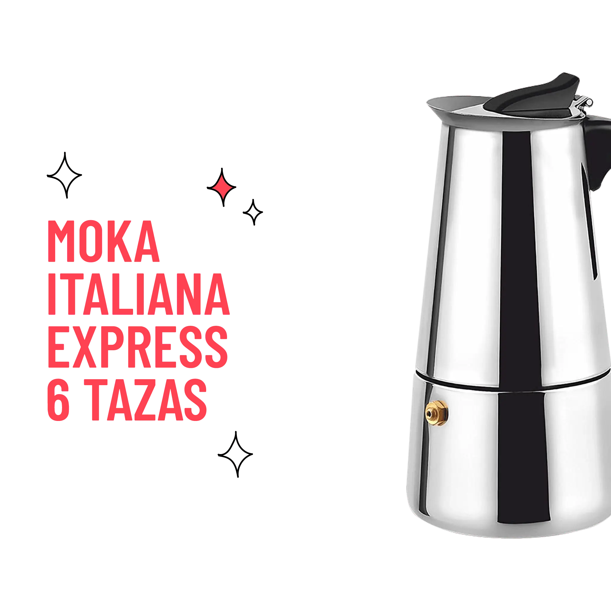 Cafetera Moka Italiana Espresso 6 Tazas Acero