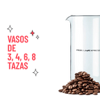 Vaso de repuesto para prensa francesa de vidrio borosilicato (3, 4, 6 y 8 tazas)