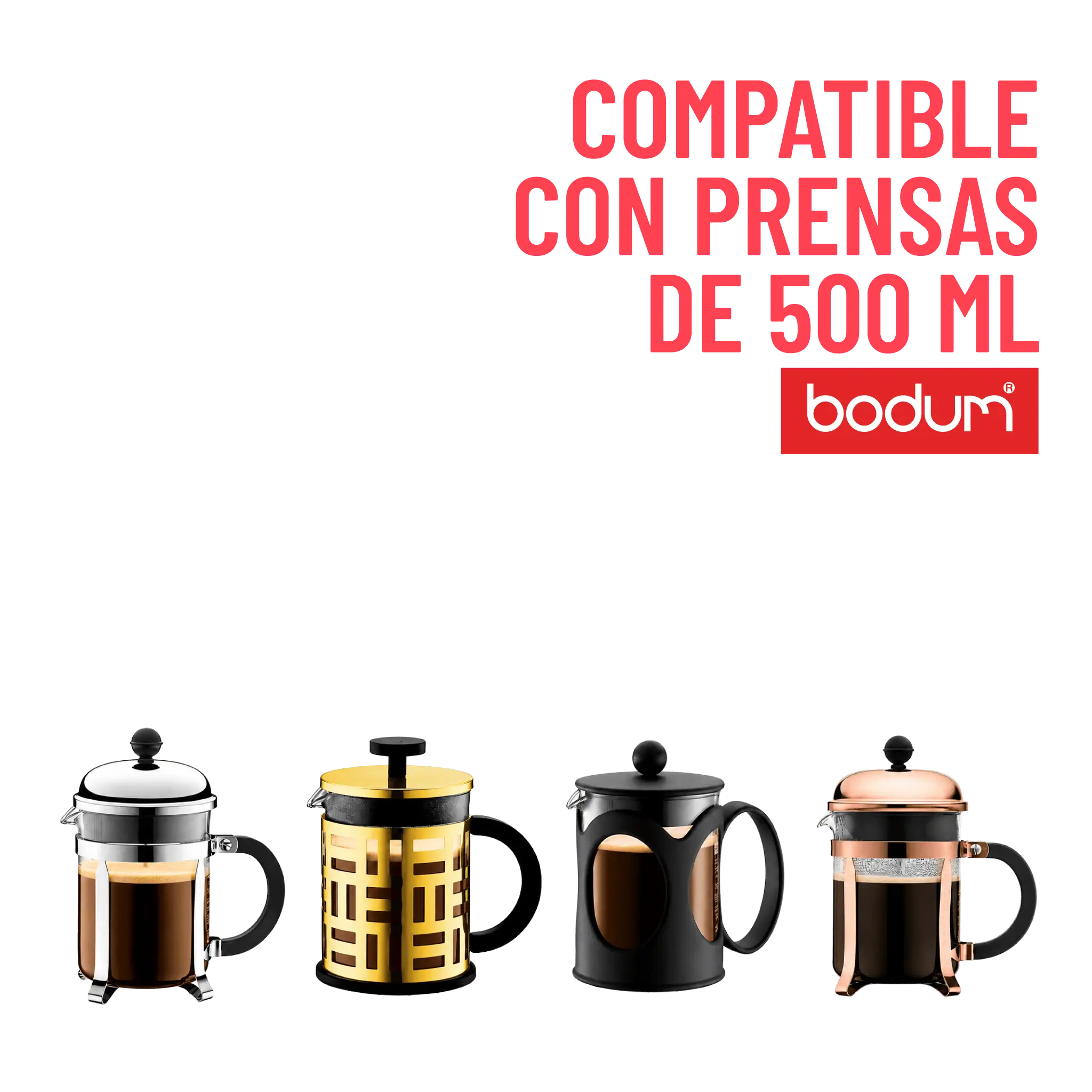 Vaso de repuesto para prensa francesa Bodum de vidrio borosilicato (4  tazas)