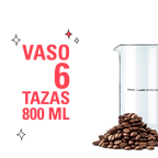 Vaso de repuesto para prensa francesa de vidrio borosilicato (3, 4, 6 y 8 tazas)